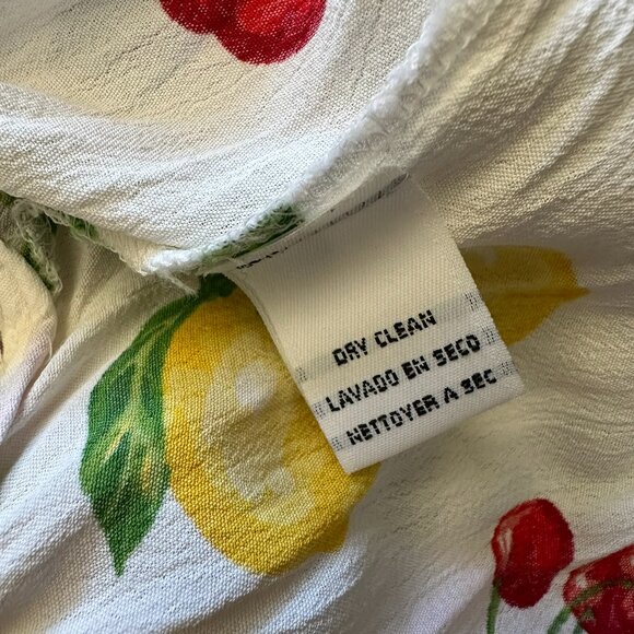 Jones New York Vintage Women's Sleeveless Cherry Lemon Fruit Maxi Dress Size 2X - Picture 6 of 6